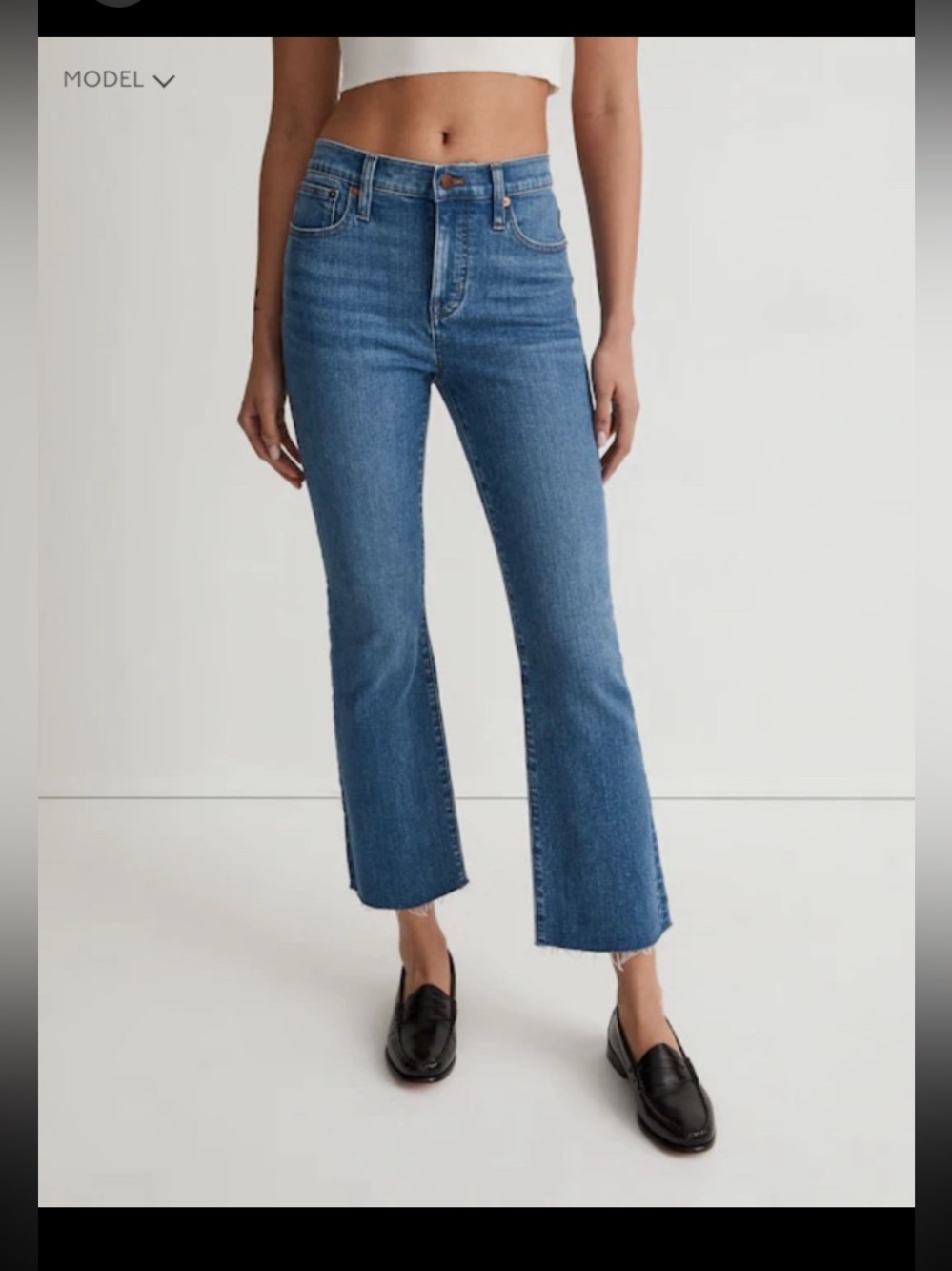 Madewell Black Mid-Rise Kick Out Jeans